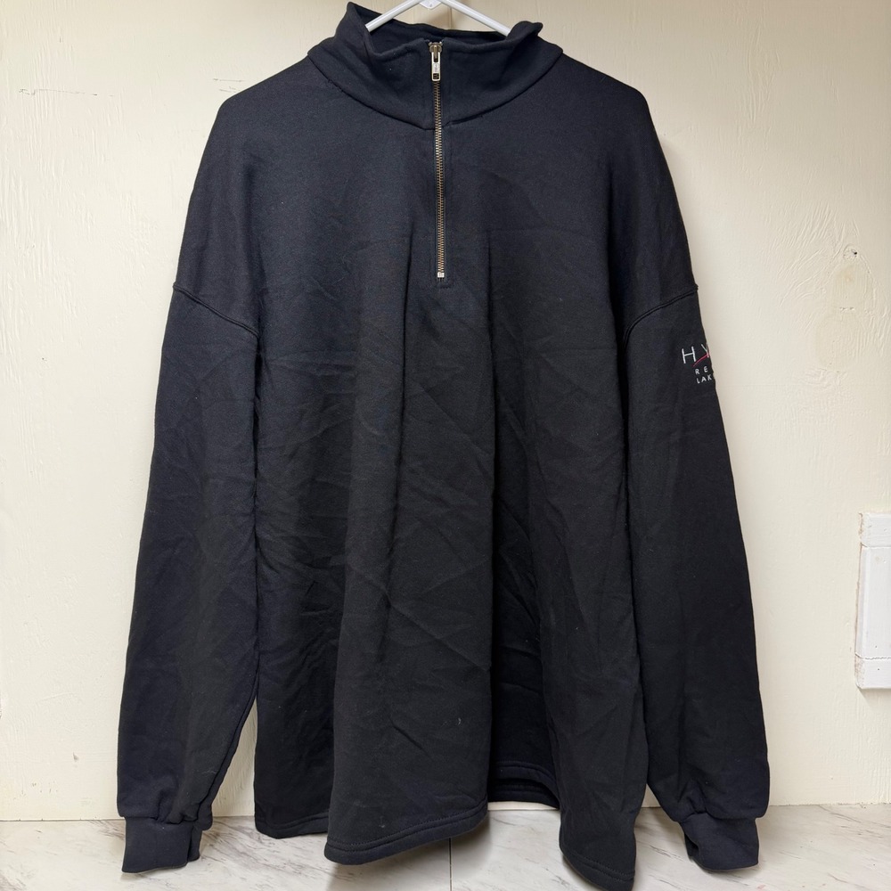 Lee Heavyweight Mens 2XL Black Quarter Zip Hyatt Regency Lake Tahoe Sweatshirt